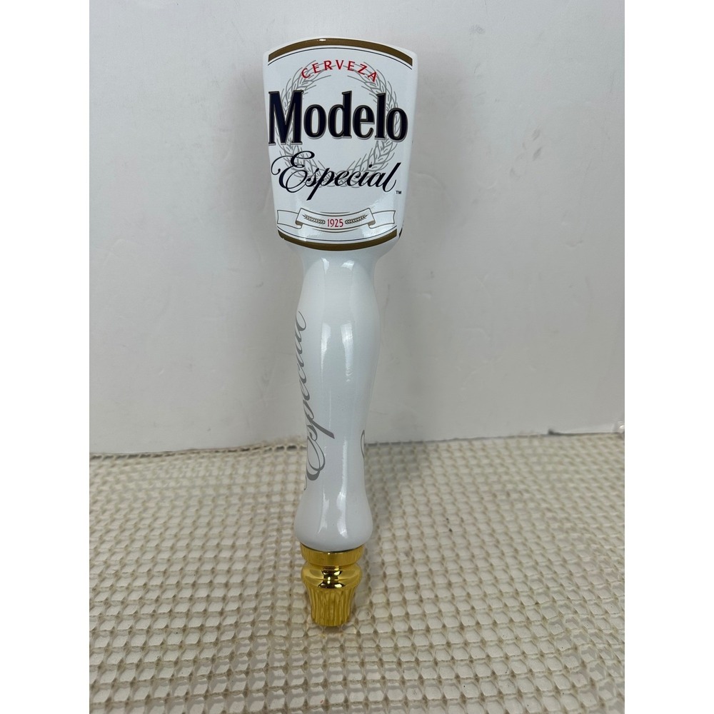 Modelo Especial Beer Tap Handle White Gold Cerveza Draft Bar Triple Side